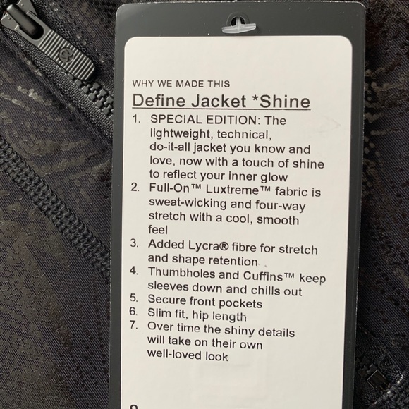 🔥LULULEMON DEFINE JACKET ACCLIMATIZE BLACK FOIL🔥 - Picture 13 of 16
